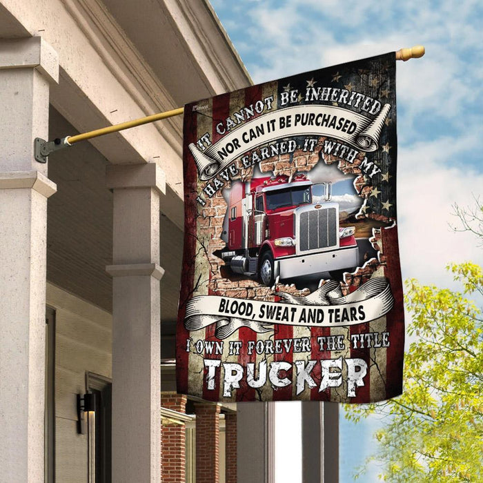 Truck Driver Trucker American US Flag | Garden Flag | Double Sided House Flag - GIFTCUSTOM
