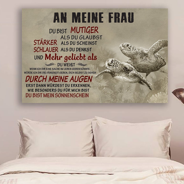 Turtle Canvas and Poster ��� An meine frau ��� You are braver ��� Germany wall decor visual art - GIFTCUSTOM