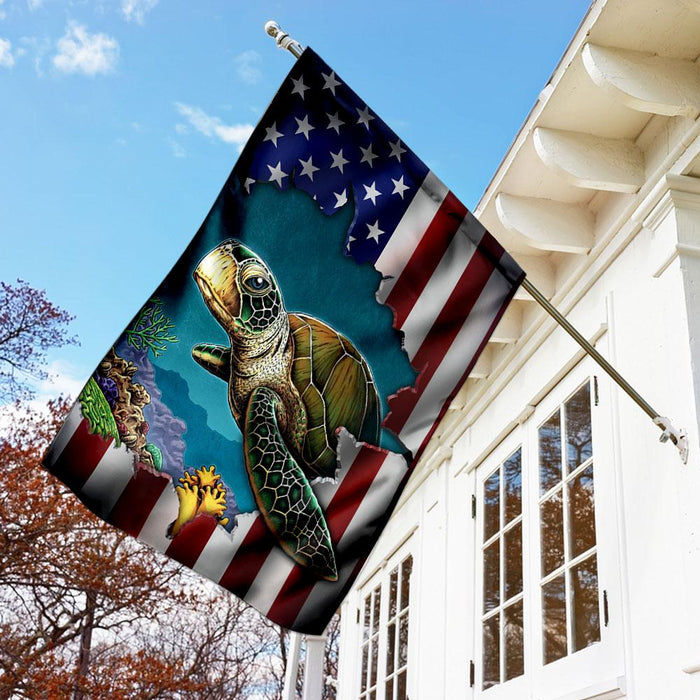 Turtle Flag | Garden Flag | Double Sided House Flag - GIFTCUSTOM
