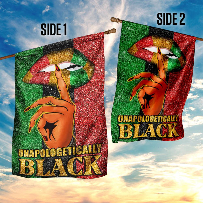 Unapologetically Black Flag | Garden Flag | Double Sided House Flag - GIFTCUSTOM