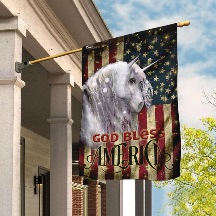 Unicorn American Flag | Garden Flag | Double Sided House Flag - GIFTCUSTOM