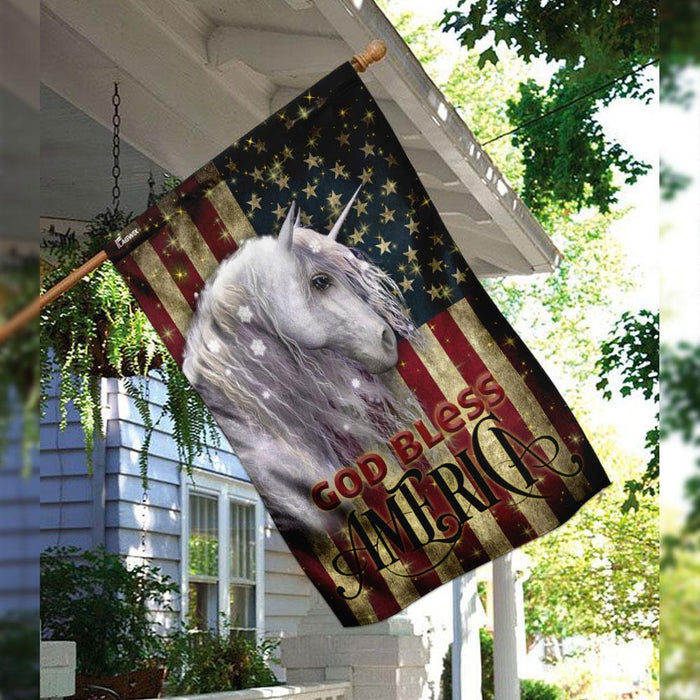 Unicorn American Flag | Garden Flag | Double Sided House Flag - GIFTCUSTOM