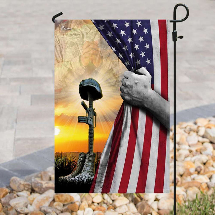 United States Army Fallen Soldiers Memorial Flag | Garden Flag | Double Sided House Flag - GIFTCUSTOM