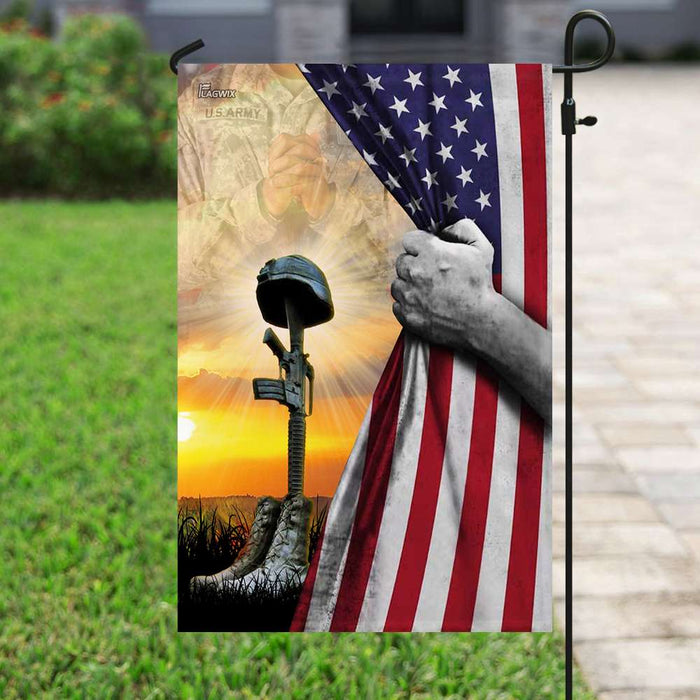 United States Army Fallen Soldiers Memorial Flag | Garden Flag | Double Sided House Flag - GIFTCUSTOM