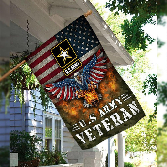 US Army Veteran American Flag | Garden Flag | Double Sided House Flag - GIFTCUSTOM