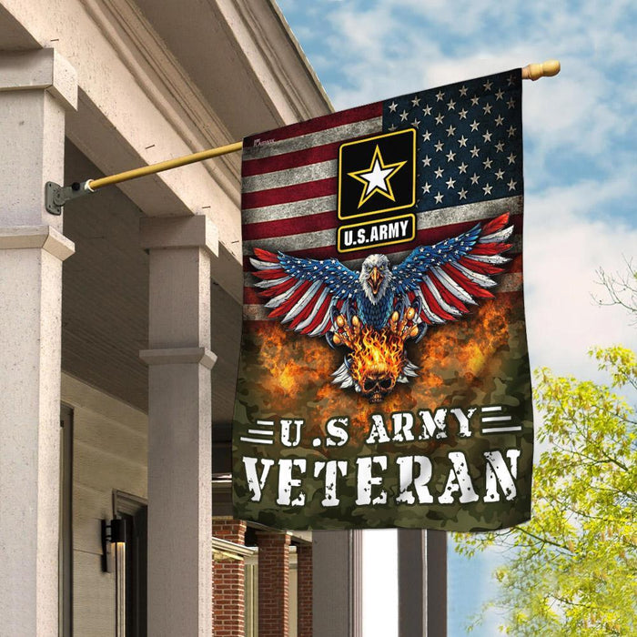 US Army Veteran American Flag | Garden Flag | Double Sided House Flag - GIFTCUSTOM