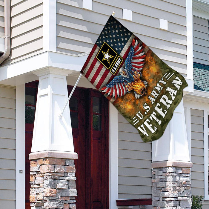 US Army Veteran American Flag | Garden Flag | Double Sided House Flag - GIFTCUSTOM