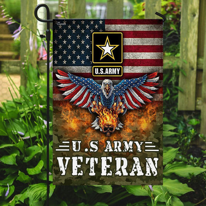 US Army Veteran American Flag | Garden Flag | Double Sided House Flag - GIFTCUSTOM