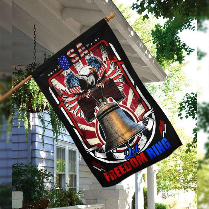 USA Let Freedom Ring Flag | Garden Flag | Double Sided House Flag - GIFTCUSTOM