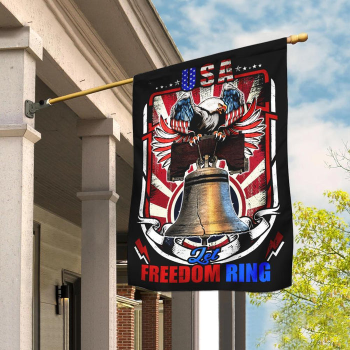USA Let Freedom Ring Flag | Garden Flag | Double Sided House Flag - GIFTCUSTOM