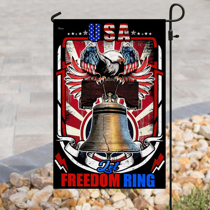 USA Let Freedom Ring Flag | Garden Flag | Double Sided House Flag - GIFTCUSTOM