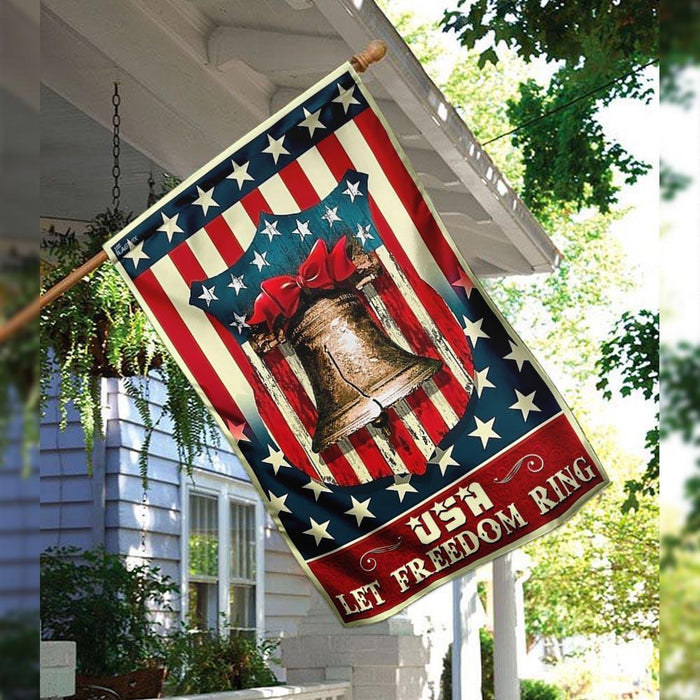 USA ��� Let Freedom Ring Flag | Garden Flag | Double Sided House Flag - GIFTCUSTOM