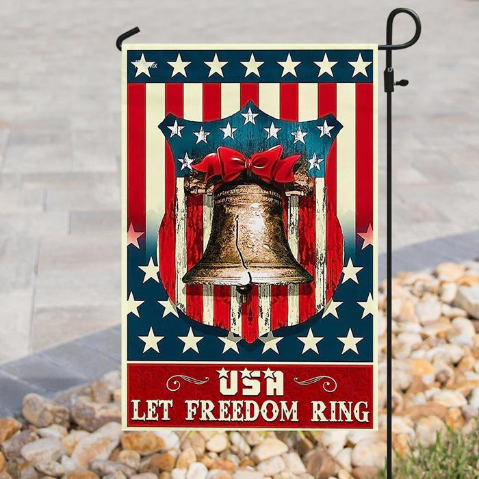 USA ��� Let Freedom Ring Flag | Garden Flag | Double Sided House Flag - GIFTCUSTOM