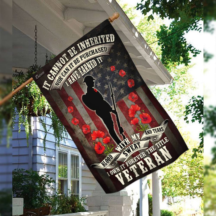 Veteran Remembrance Day Poppy American US Flag | Garden Flag | Double Sided House Flag - GIFTCUSTOM