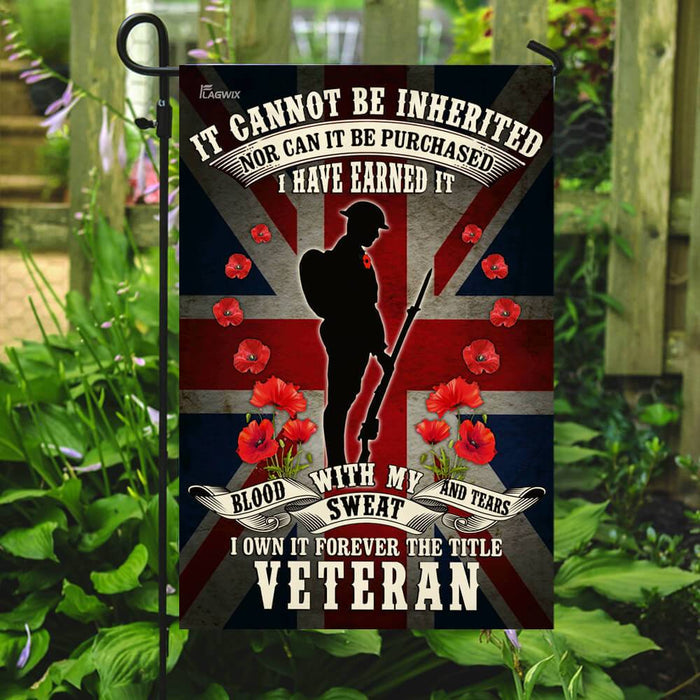 Veteran Remembrance Day Poppy Union Jack Flag | Garden Flag | Double Sided House Flag - GIFTCUSTOM