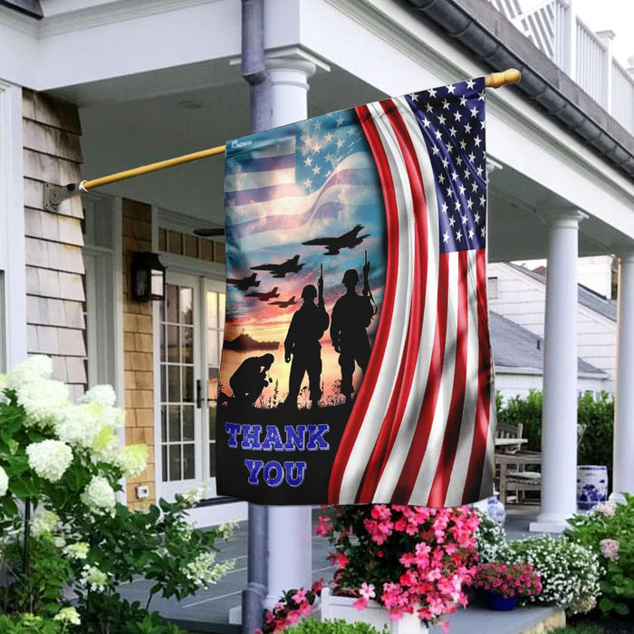 Veteran – Thank You Flag | Garden Flag | Double Sided House Flag - GIFTCUSTOM
