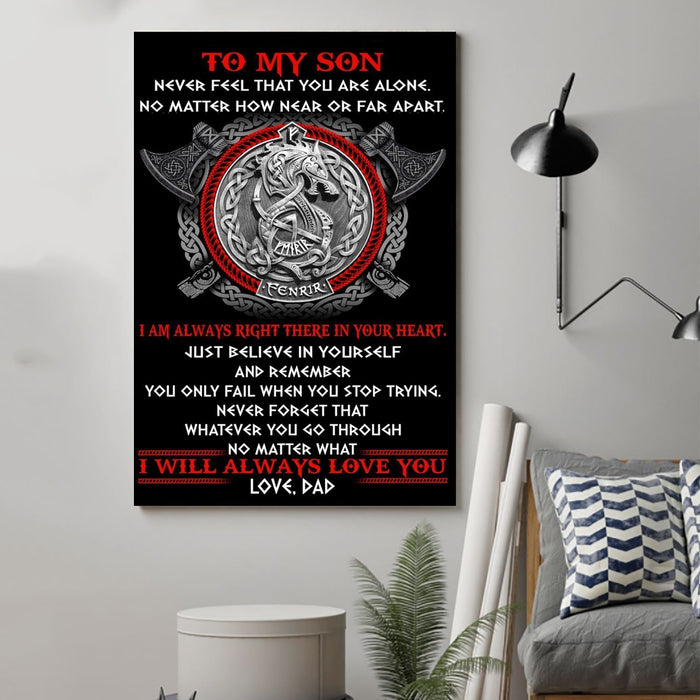 Viking Canvas and Poster ��� Dad son ��� never feel that wall decor visual art - GIFTCUSTOM
