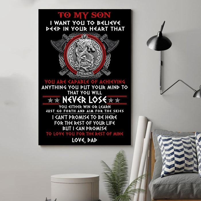 Viking Canvas and Poster Dad to Son Never Lose wall decor visual art - GIFTCUSTOM