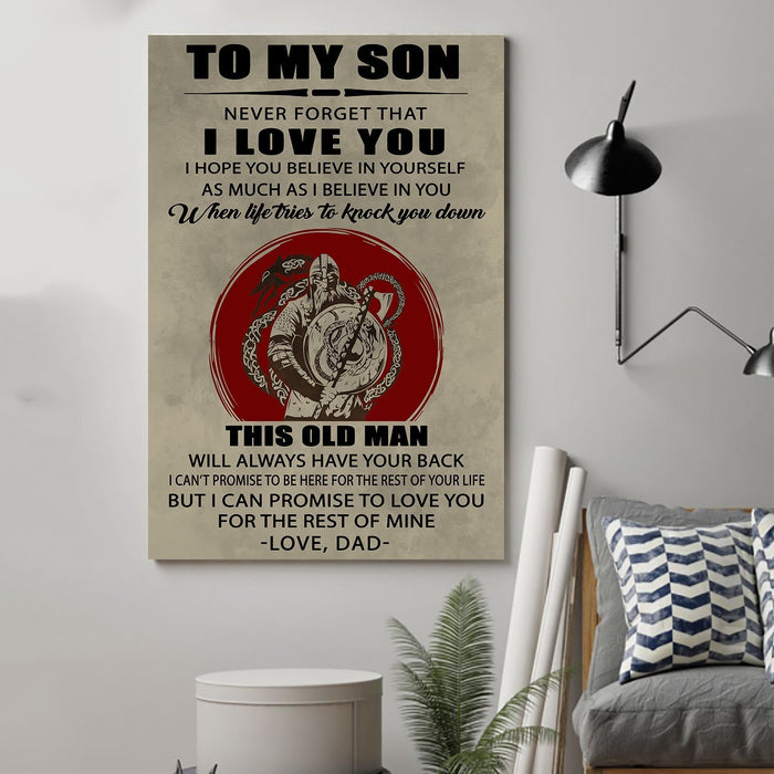 Viking Canvas and Poster ��� Dad to Son ��� This old man wall decor visual art - GIFTCUSTOM