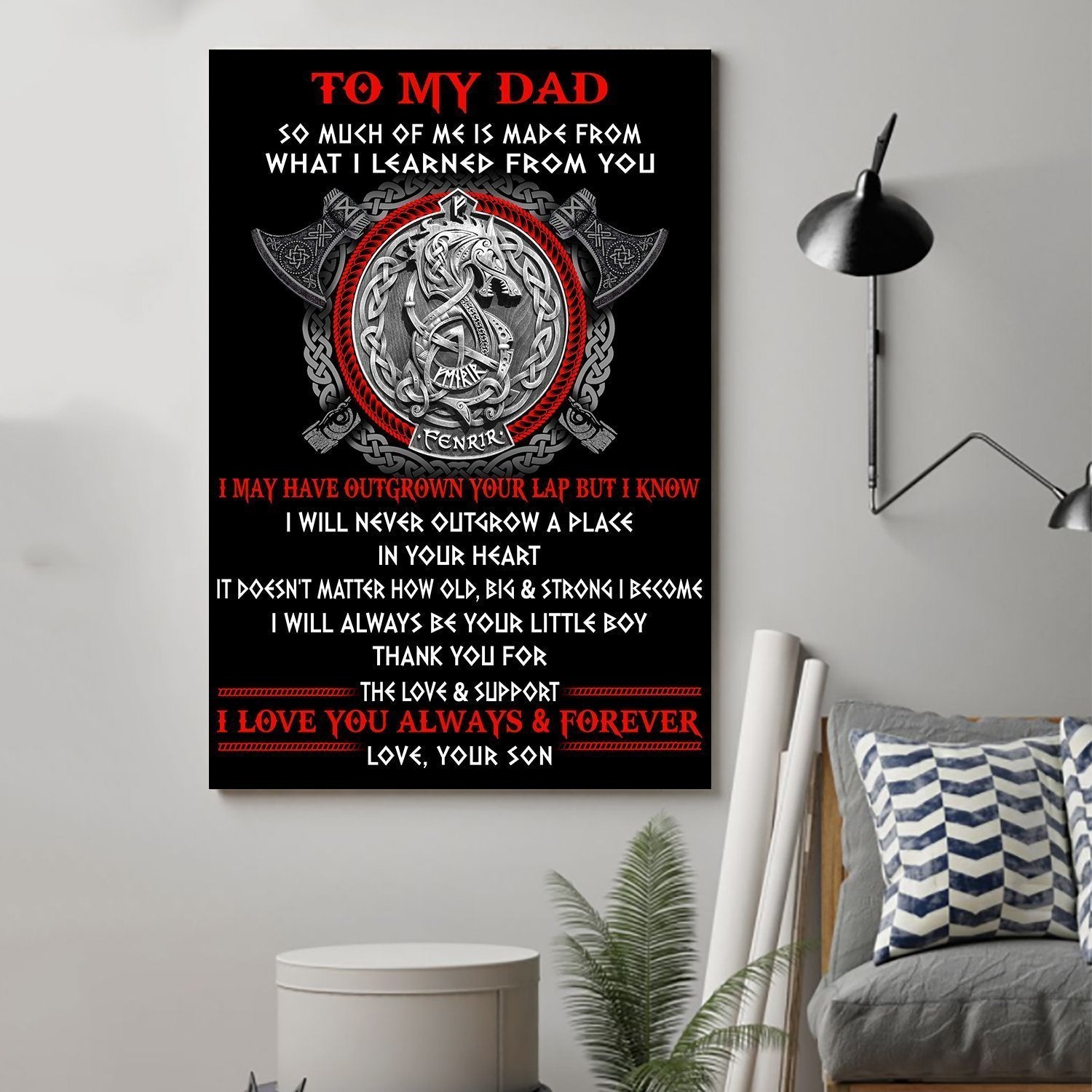 viking Canvas and Poster ��� Son to Dad ��� so much of me wall decor visual art - GIFTCUSTOM