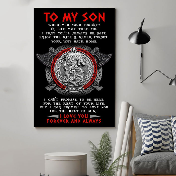 Viking Canvas and Poster ��� To my Son ��� Wherever your journey wall decor visual art - GIFTCUSTOM