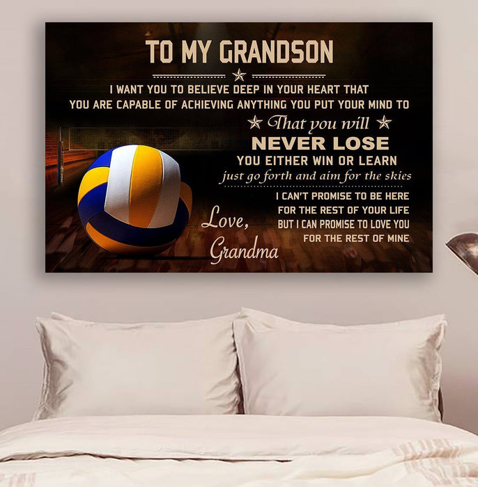 volleyball Canvas and Poster ��� grandma to grandson ��� never lose wall decor visual art - GIFTCUSTOM