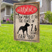 Warning I Can Make It To The Fence Pitbull Yard Sign (24 x 18 inches) - GIFTCUSTOM