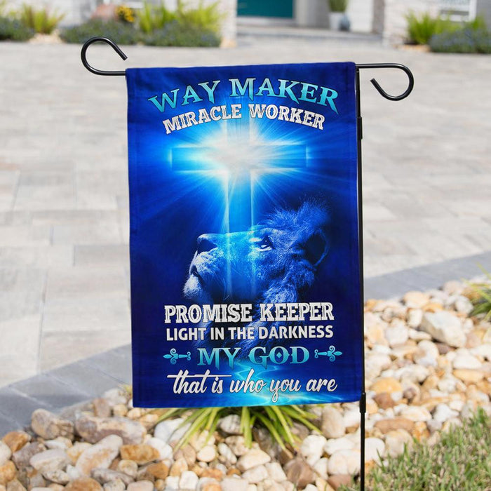 Way Maker Miracle Worker Promise Keeper Light In The Darkness My God That Is Who You Are Jesus Christ Flag - GIFTCUSTOM