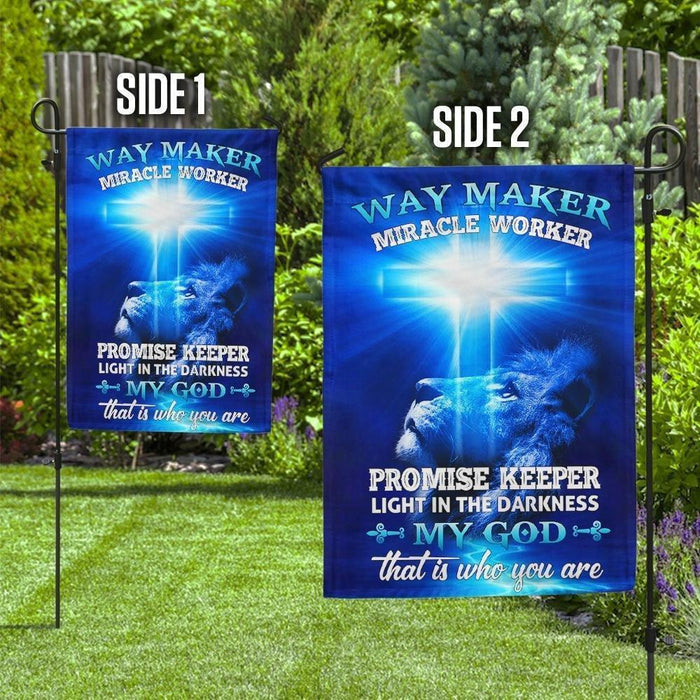 Way Maker Miracle Worker Promise Keeper Light In The Darkness My God That Is Who You Are Jesus Christ Flag - GIFTCUSTOM