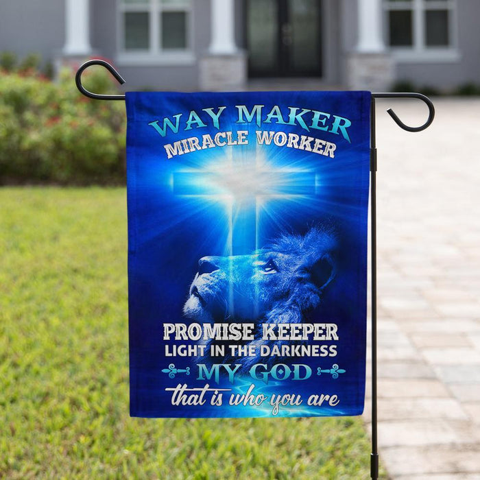Way Maker Miracle Worker Promise Keeper Light In The Darkness My God That Is Who You Are Jesus Christ Flag - GIFTCUSTOM