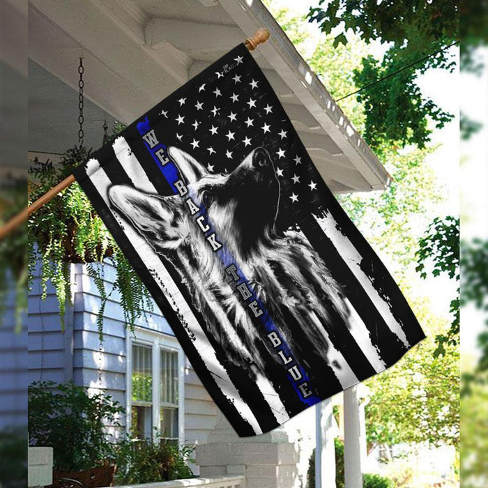 We Back The Blue Police Flag | Garden Flag | Double Sided House Flag - GIFTCUSTOM