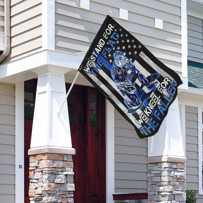 We Stand For The Flag – Back The Blue Flag | Garden Flag | Double Sided House Flag - GIFTCUSTOM
