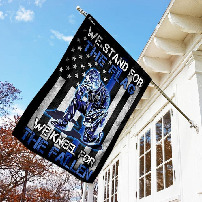 We Stand For The Flag – Back The Blue Flag | Garden Flag | Double Sided House Flag - GIFTCUSTOM