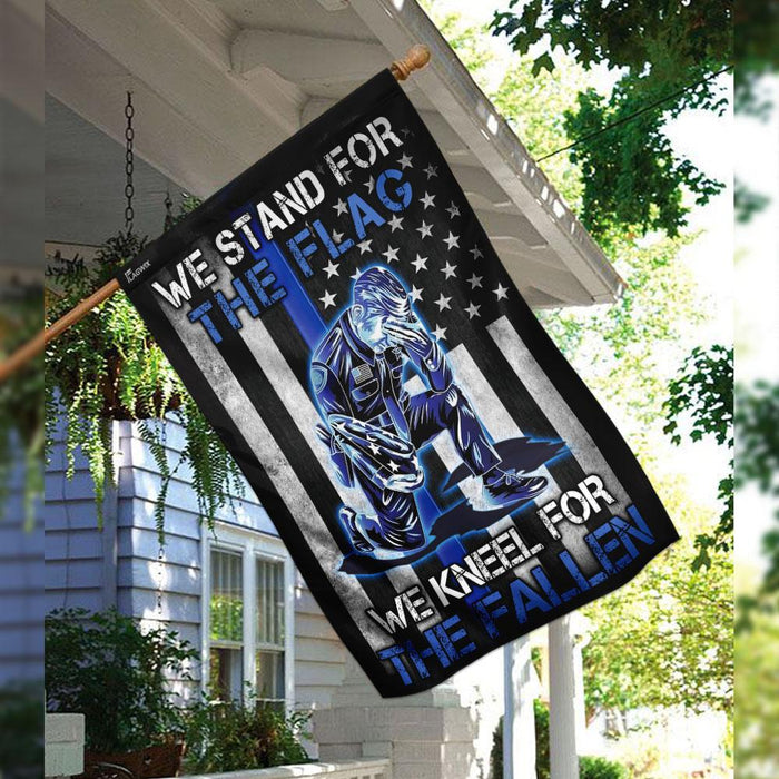 We Stand For The Flag – Back The Blue Flag | Garden Flag | Double Sided House Flag - GIFTCUSTOM