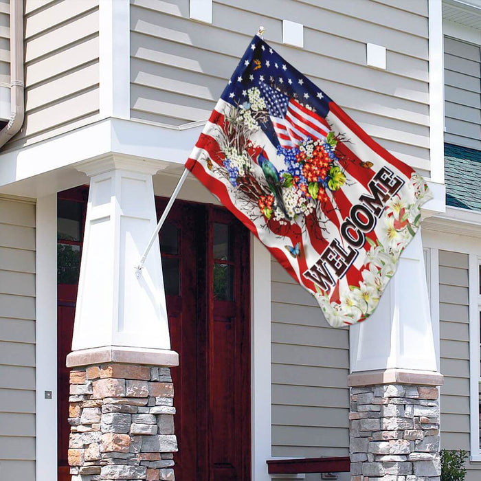 Welcome American Flag | Garden Flag | Double Sided House Flag - GIFTCUSTOM