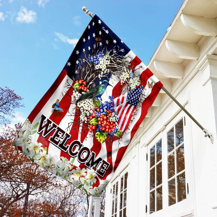 Welcome American Flag | Garden Flag | Double Sided House Flag - GIFTCUSTOM