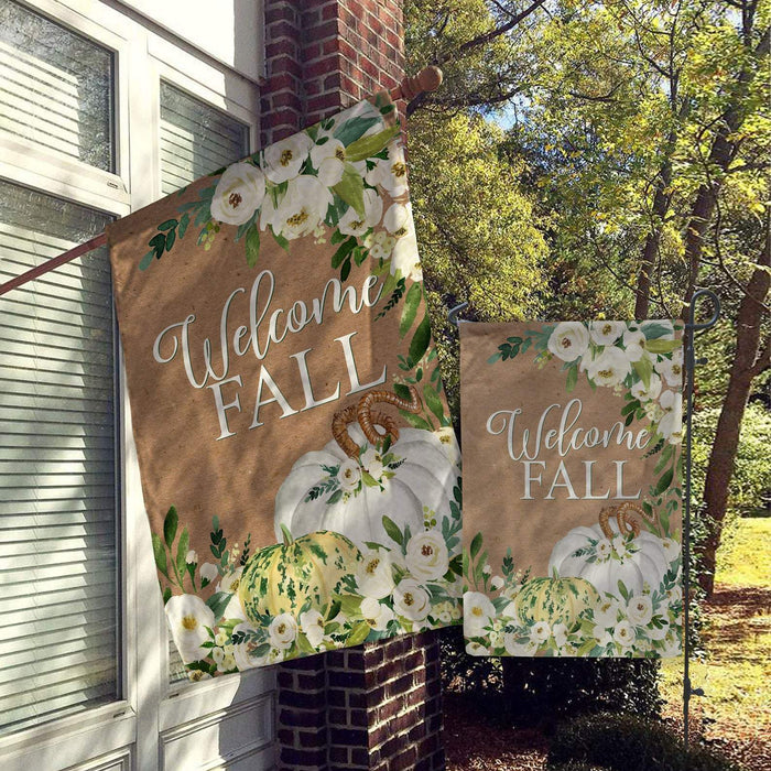 Welcome Fall Flags, Welcome Flags, House Flags, Garden Flags, Porch Flags, Yard Flags All Over Printed - GIFTCUSTOM