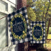 Welcome Flags, House Flags, Garden Flags, Porch Flags, Yard Flags, Farmhouse Rustic Chic, Blue Buffalo Check Plaid Lemon Wreath Desgin - GIFTCUSTOM