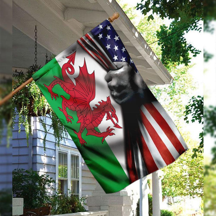 Welsh American Flag | Garden Flag | Double Sided House Flag - GIFTCUSTOM