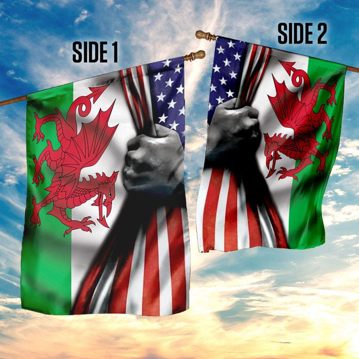 Welsh American Flag | Garden Flag | Double Sided House Flag - GIFTCUSTOM