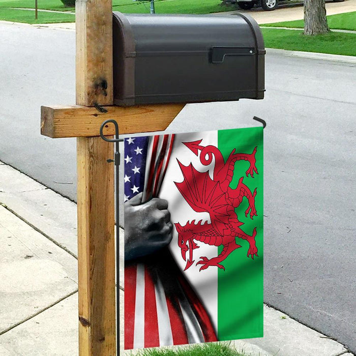 Welsh American Flag | Garden Flag | Double Sided House Flag - GIFTCUSTOM