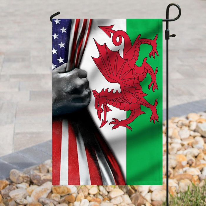 Welsh American Flag | Garden Flag | Double Sided House Flag - GIFTCUSTOM