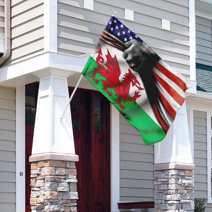 Welsh American Flag | Garden Flag | Double Sided House Flag - GIFTCUSTOM