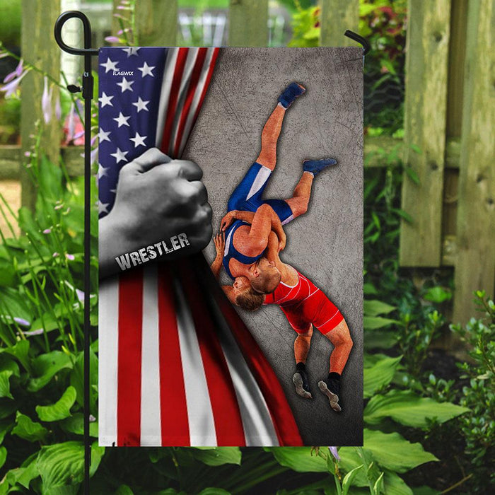 Wrestling Wrestle Wrestler Flag | Garden Flag | Double Sided House Flag - GIFTCUSTOM