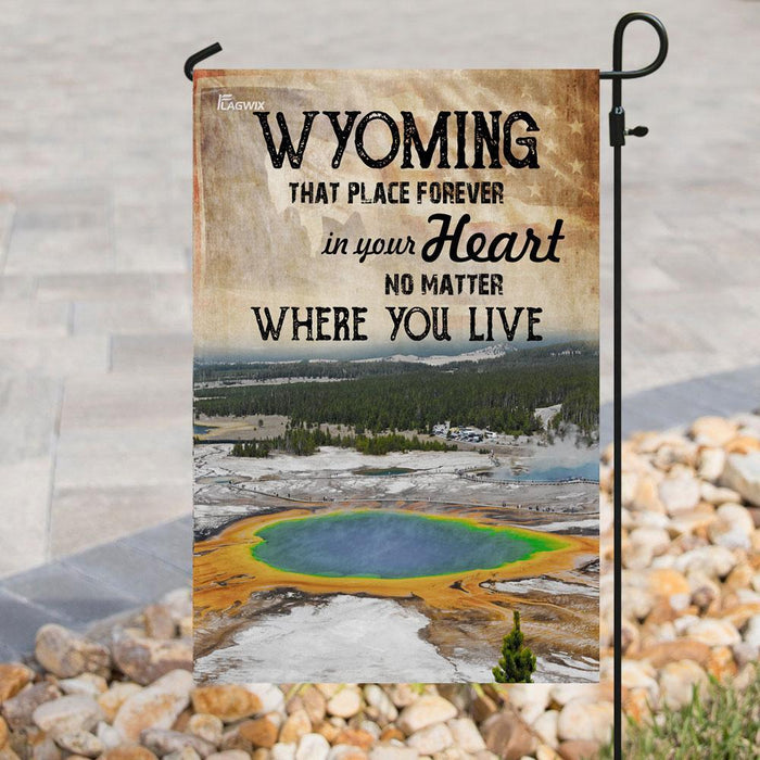 Wyoming Forever In Your Heart Flag | Garden Flag | Double Sided House Flag - GIFTCUSTOM