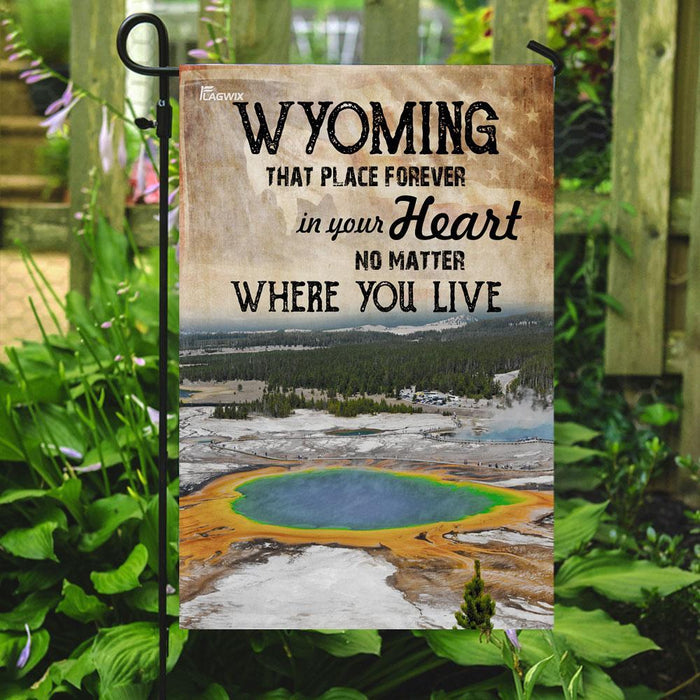 Wyoming Forever In Your Heart Flag | Garden Flag | Double Sided House Flag - GIFTCUSTOM