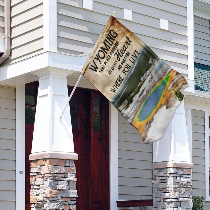 Wyoming Forever In Your Heart Flag | Garden Flag | Double Sided House Flag - GIFTCUSTOM