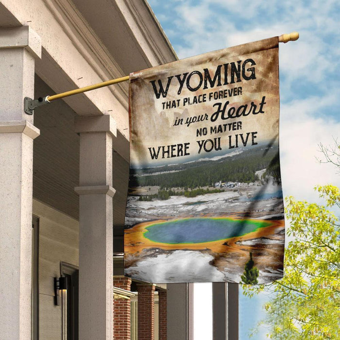 Wyoming Forever In Your Heart Flag | Garden Flag | Double Sided House Flag - GIFTCUSTOM