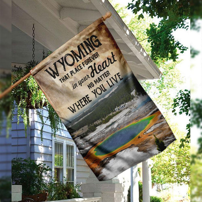 Wyoming Forever In Your Heart Flag | Garden Flag | Double Sided House Flag - GIFTCUSTOM