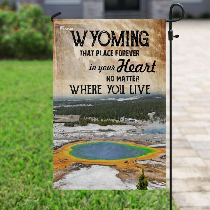 Wyoming Forever In Your Heart Flag | Garden Flag | Double Sided House Flag - GIFTCUSTOM